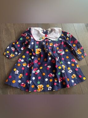 Size 3x kids vintage Floral & Polka Dot Dress with White Peter Pan Collar